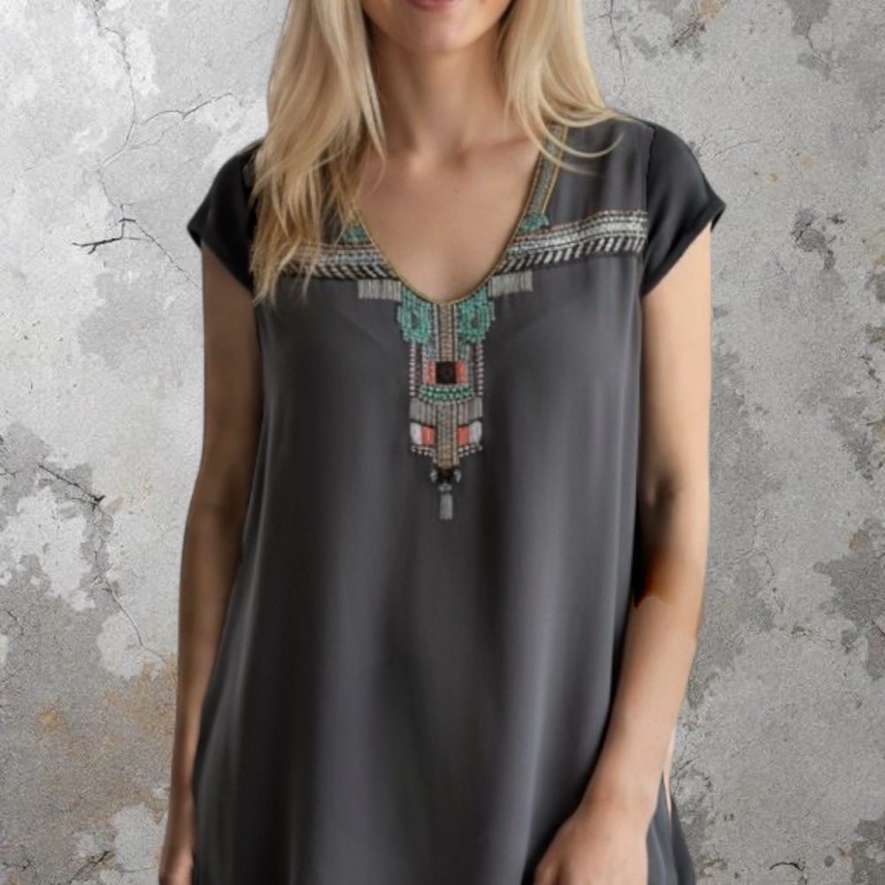 French Connection beaded tunic dress